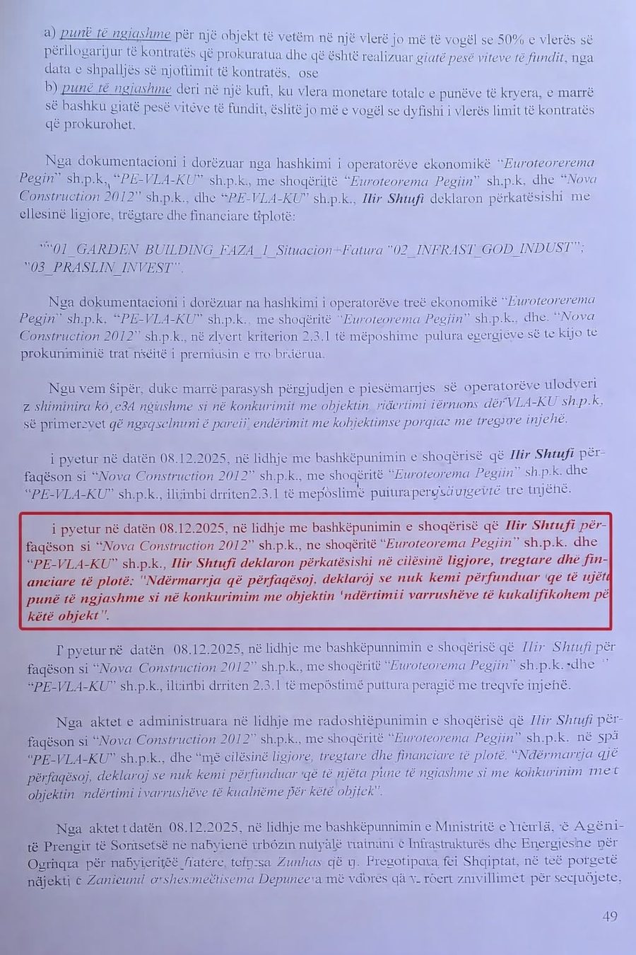 Ilir Shtufi n&euml; SPAK p&euml;r Lotin 4 t&euml; Unaz&euml;s s&euml; Madhe: