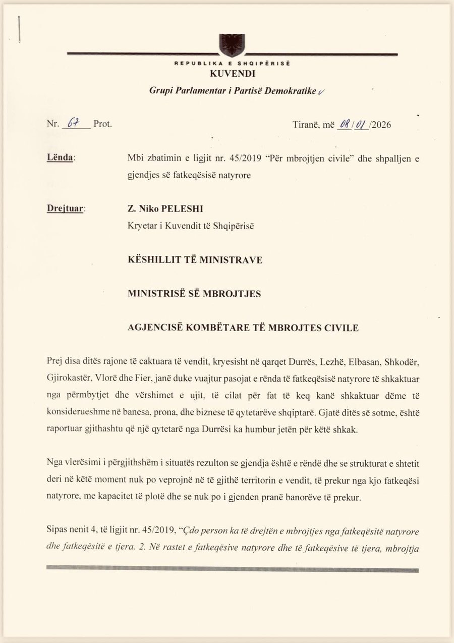 Gazment Bardhi: Qeveria t&euml; shpall&euml; menj&euml;her&euml; gjendjen e