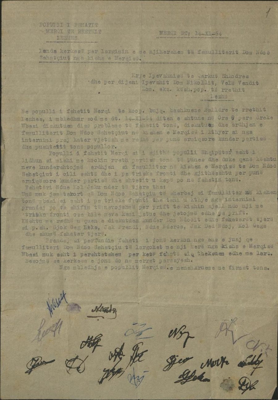 &ldquo;Populli k&euml;rkon largimin e priftit&rdquo;. Rasti i Dom Ndoc