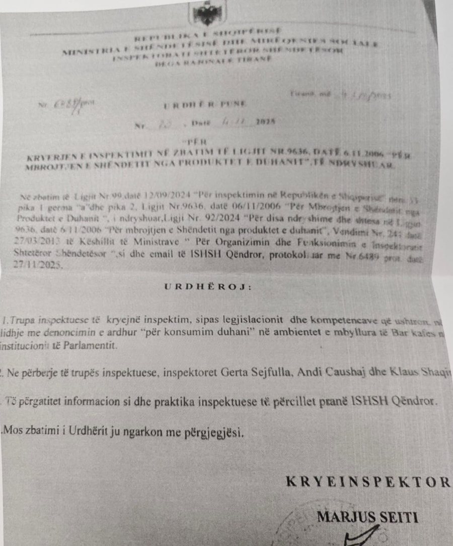 &ldquo;Provokimi pa tym&rdquo;, inspektor&euml;t e sh&euml;ndet&euml;sis&euml;