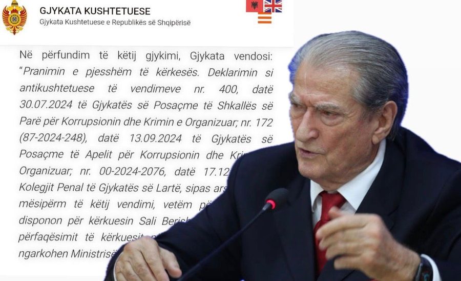 Kushtetuesja jo vetëm i dha të drejtë Sali Berishës për