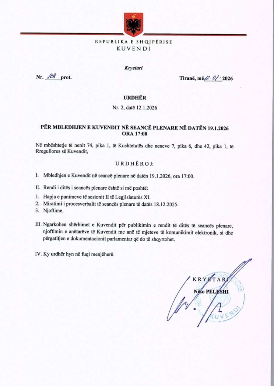 Rikthehet parlamenti, nes&euml;r pasdite seanca, PS -PD "bashk&euml;"