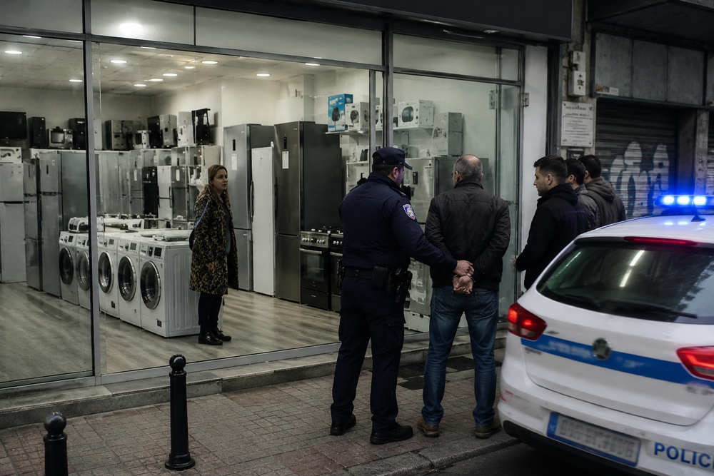 E mor&euml;n peng klienten n&euml; dyqan pas debatit p&euml;r frigoriferin,