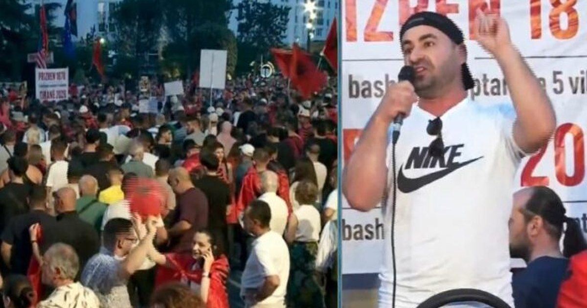 Protestuesi ironizon listat e mbyllura të PS PD  Zemra më thoshte voto Zegjinenë  mendja më thoshte voto të ardhmen me Berishën 83 vjeç