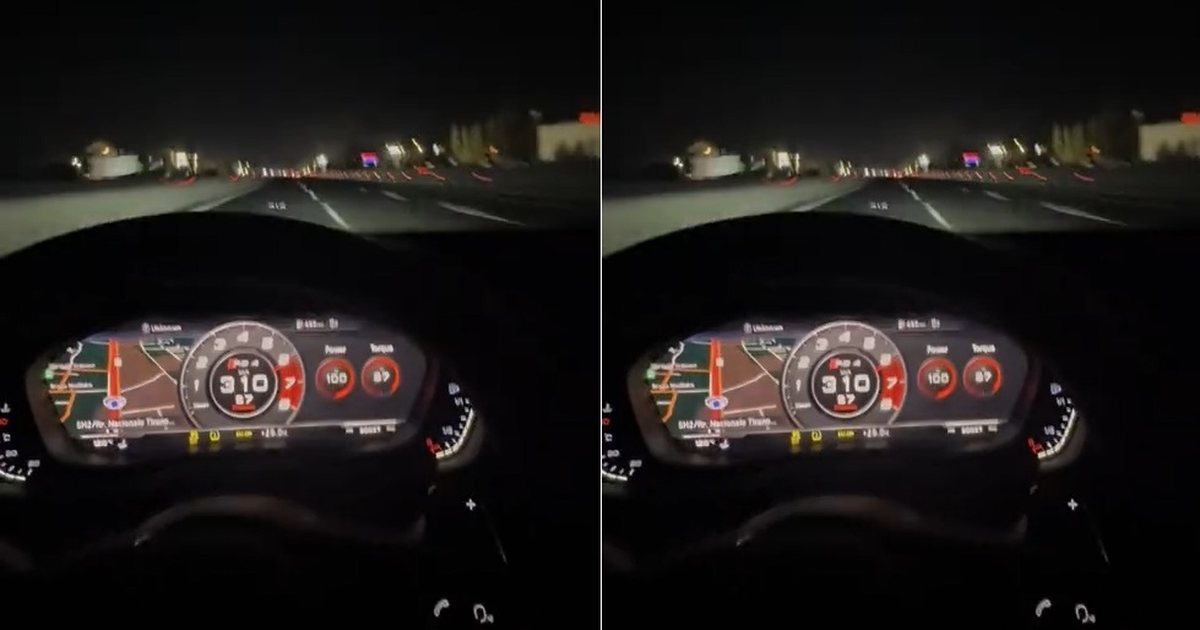 VIDEO e frikshme  I riu me 310 km h në autostradën Tiranë   Durrës   sfidon  Policinë