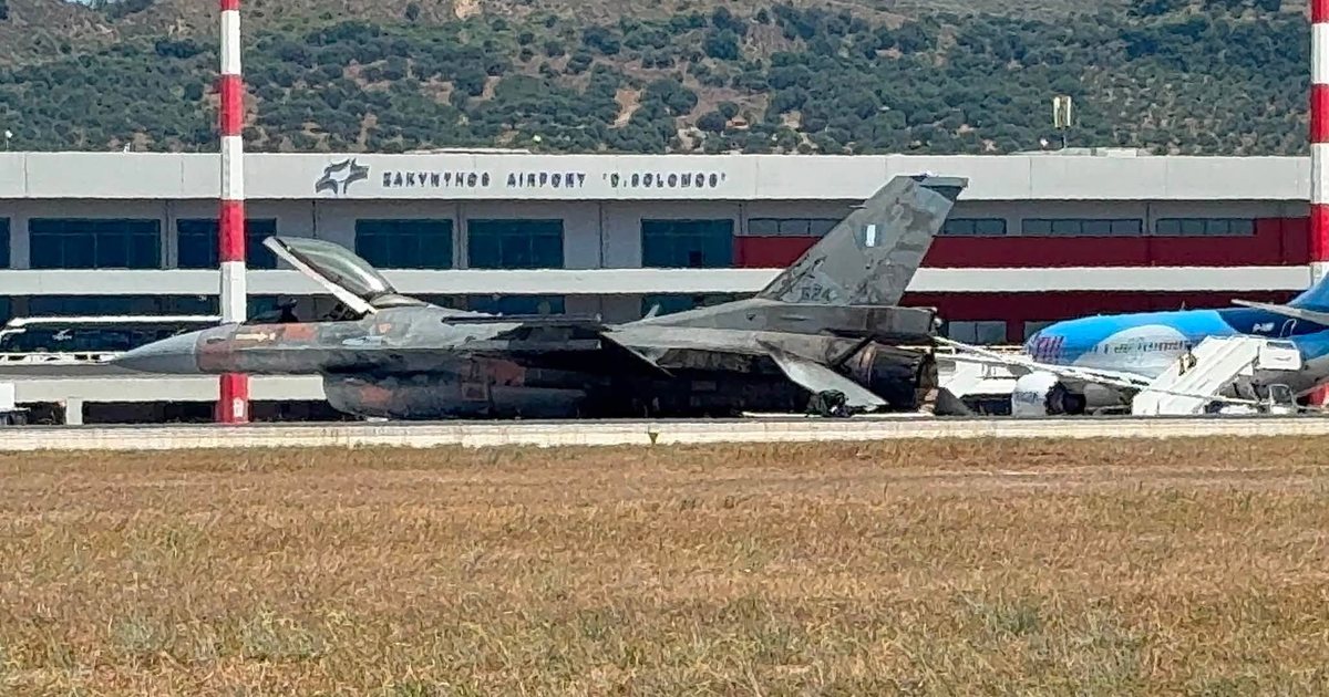 Momente paniku në Greqi  F 16 merr flakë gjatë fluturimit dhe ulet me urgjencë  shpëton mrekullisht piloti