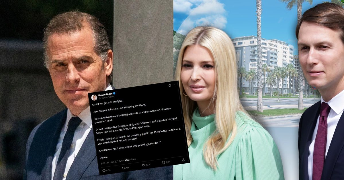 Djali i Joe Biden  Kushner e Ivanka po ndërtojnë parajsë private në Shqipëri e ju merreni ende me pikturat e mia