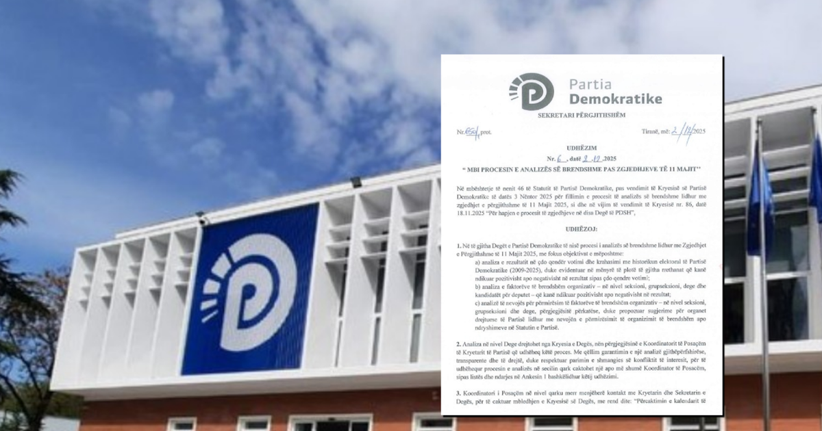 PD vihet në lëvizje pas ankesave të Salianjit  Noka shkresë degëve lokale  Të analizohet humbja në zgjedhje