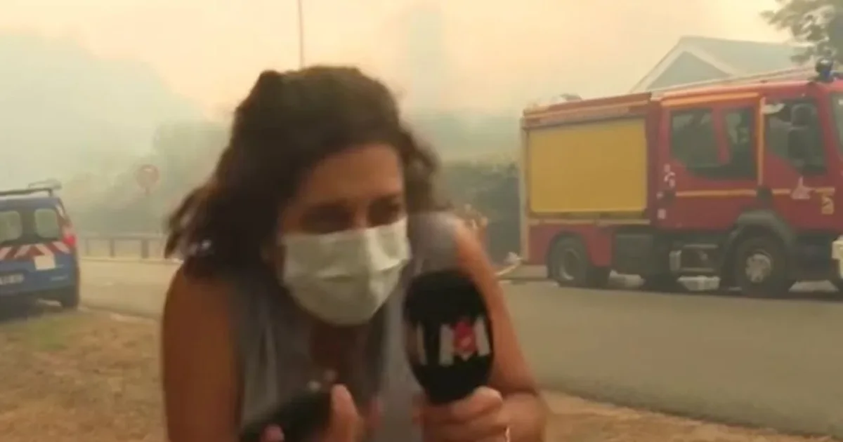 Ishte duke raportuar  live  nga zjarret në Francë  bombola e gazit shpërthen pranë gazetares  VIDEO 