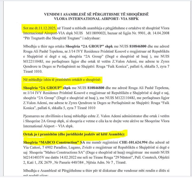 Aeroporti i VLORËS Pacolli shkruan se u kthye normaliteti, Ademi