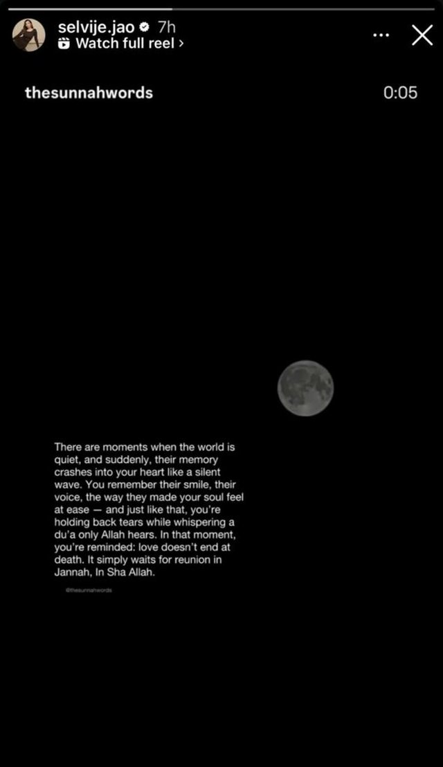 Humbja e Shpatit, Selvija prek me postimin: Dashuria nuk përfundon me