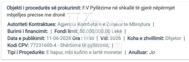 Pas satelitëve dhe fotografimit ajror, qeveria hap tender 500 mijë