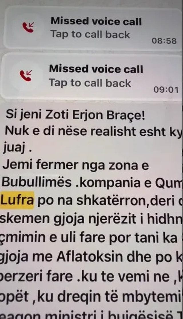 Erion Braçe nxjerr denoncimin e blegtorit: Kompania "Lufra" po