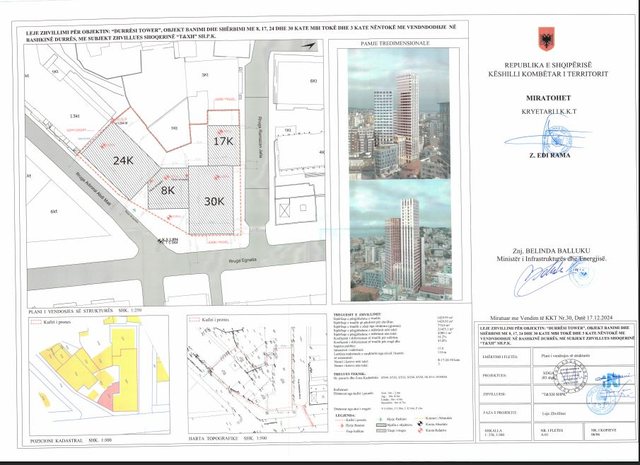 Leje për 4 kulla deri në 30 kate në qendrën historike