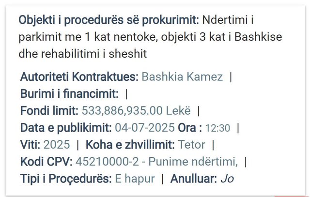 Rakip Suli do të ndërtojë me 5 4 mln euro godinën e re të Bashkisë Kamëz  në fushën e stadiumit