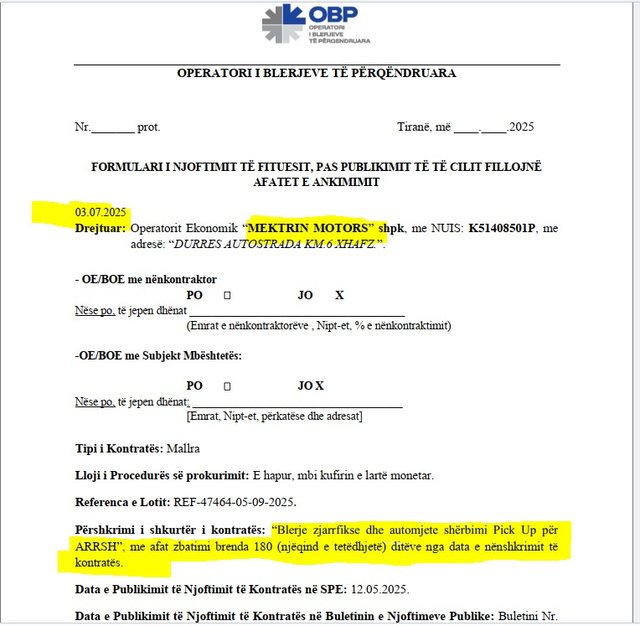 Vijon “dashuria” e Operatorit të Blerjeve të