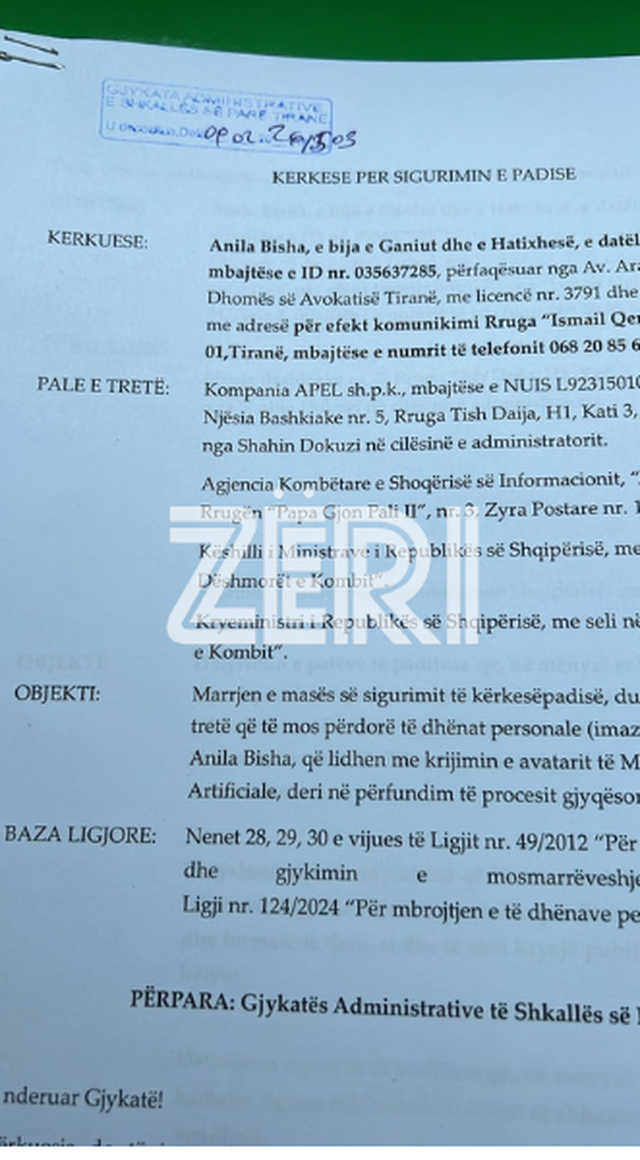 Aktorja Anila Bisha padit AKSHI n  kërkon pezullimin e Diellës në Gjykatë