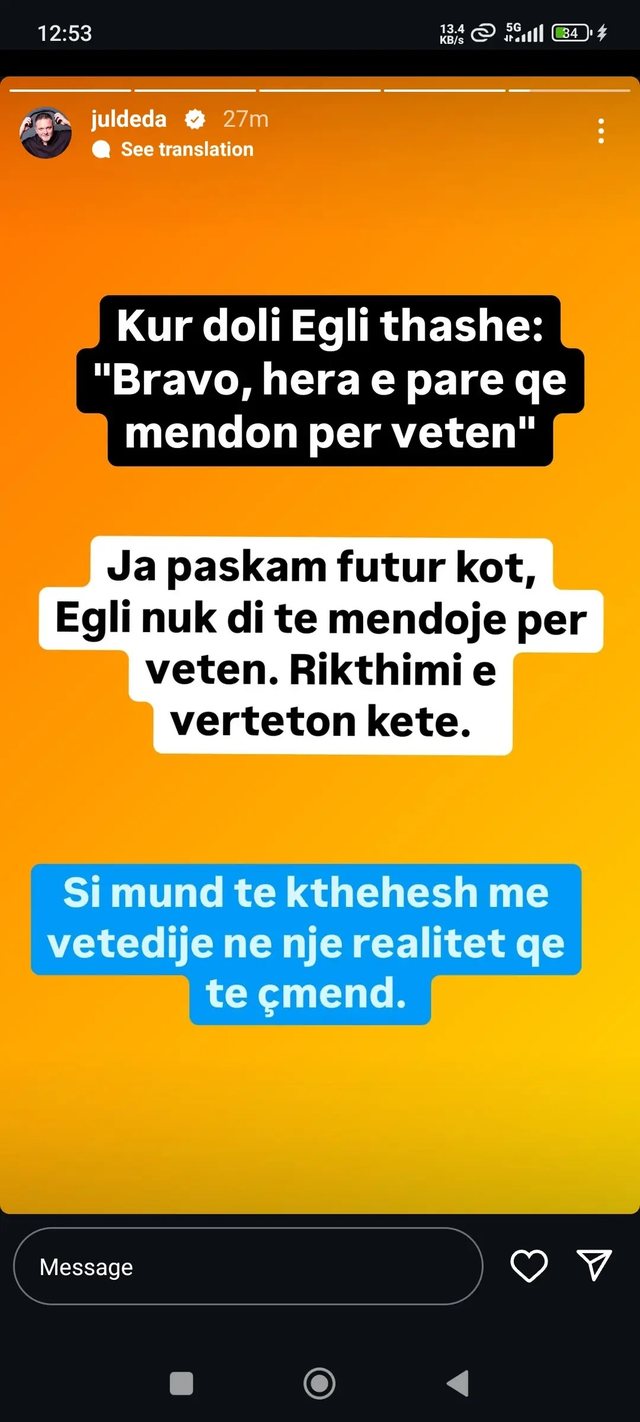 “Egli nuk di të mendojë për veten…”, Jul Deda