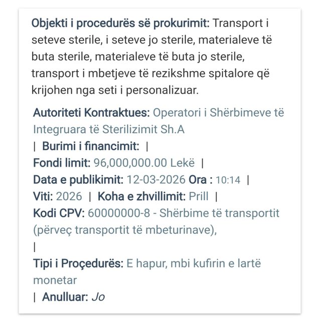 Ish-drejtori i koncesionarit të sterilizimit fiton tender nga kompania
