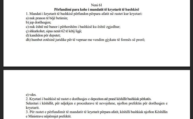 Shkarkimi i Veliajt nga Këshilli Bashkiak, Rama shkeli ligjin për