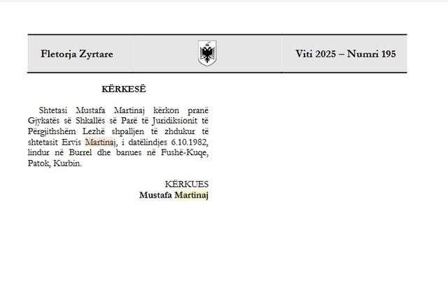 Për herë të fundit u pa në gusht 2022, babai i Ervis