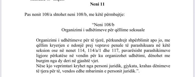 Neni i pazakontë në Kodin e ri Penal: Burg nëse bën... seks