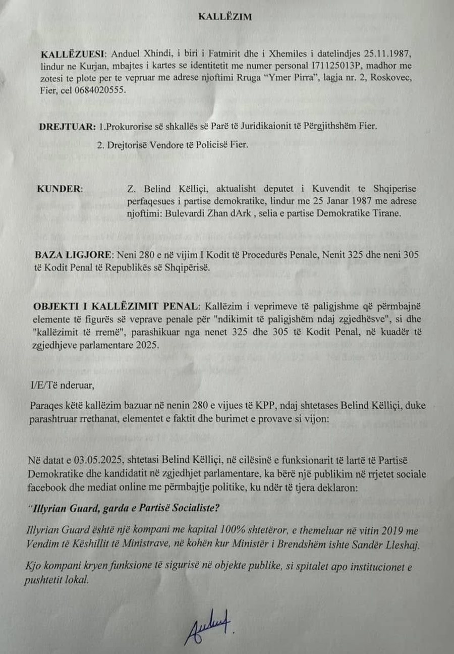 Debati në Facebook përfundon në Prokurori! Anduel Xhindi