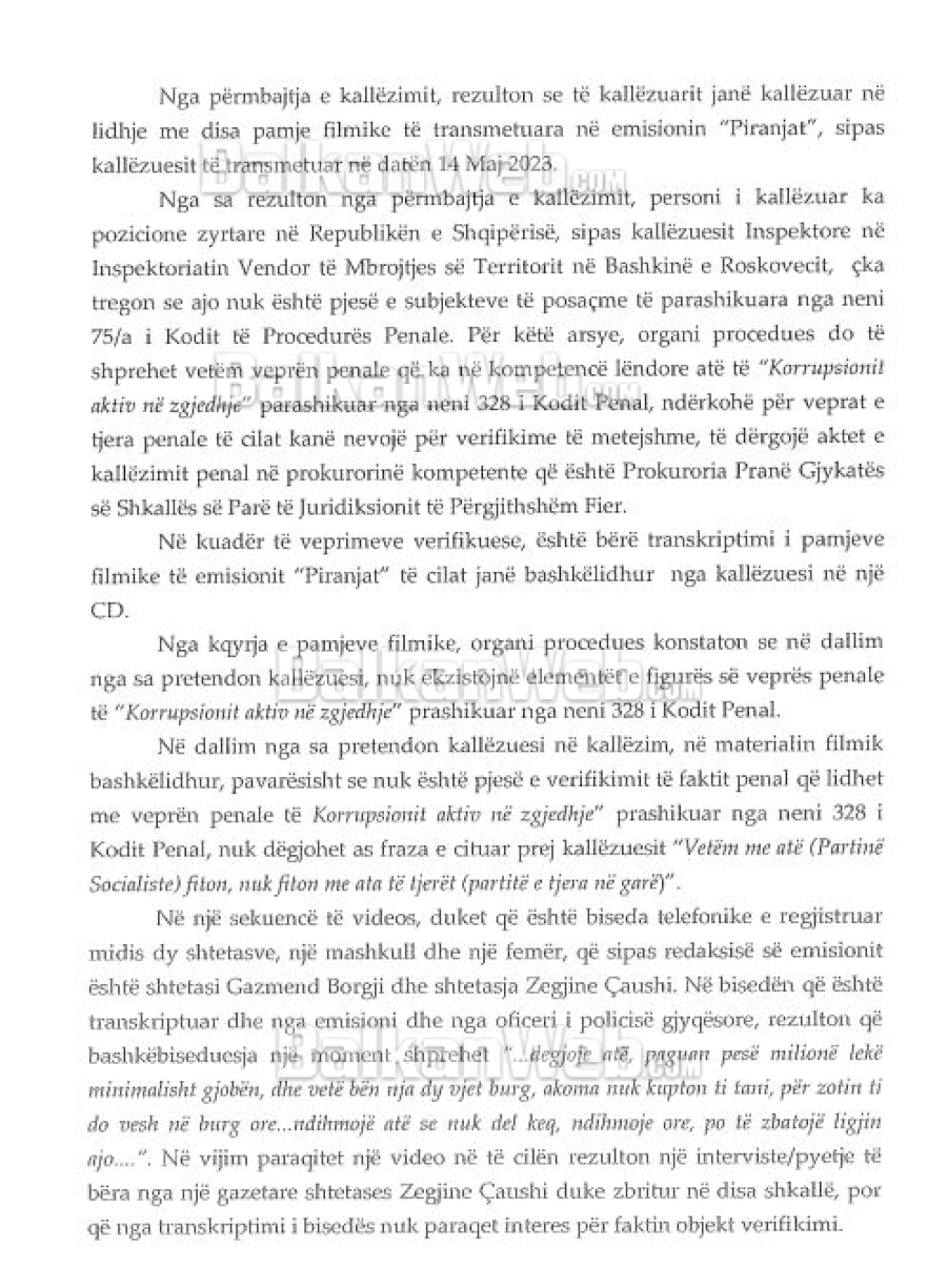 SPAK urdhëron Prokurorinë e Fierit të nisë hetimet ndaj