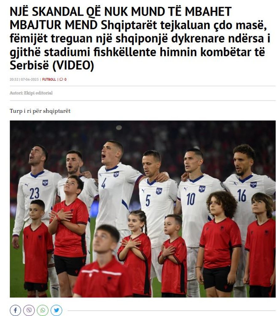 Ndeshja/ Mediat SERBE e teprojnë: Futbollistëve tanë kaluan