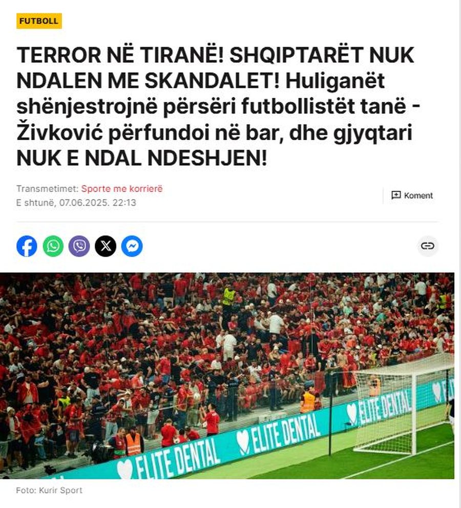 Ndeshja/ Mediat SERBE e teprojnë: Futbollistëve tanë kaluan