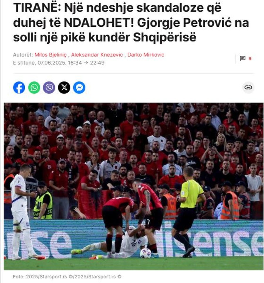 Ndeshja/ Mediat SERBE e teprojnë: Futbollistëve tanë kaluan