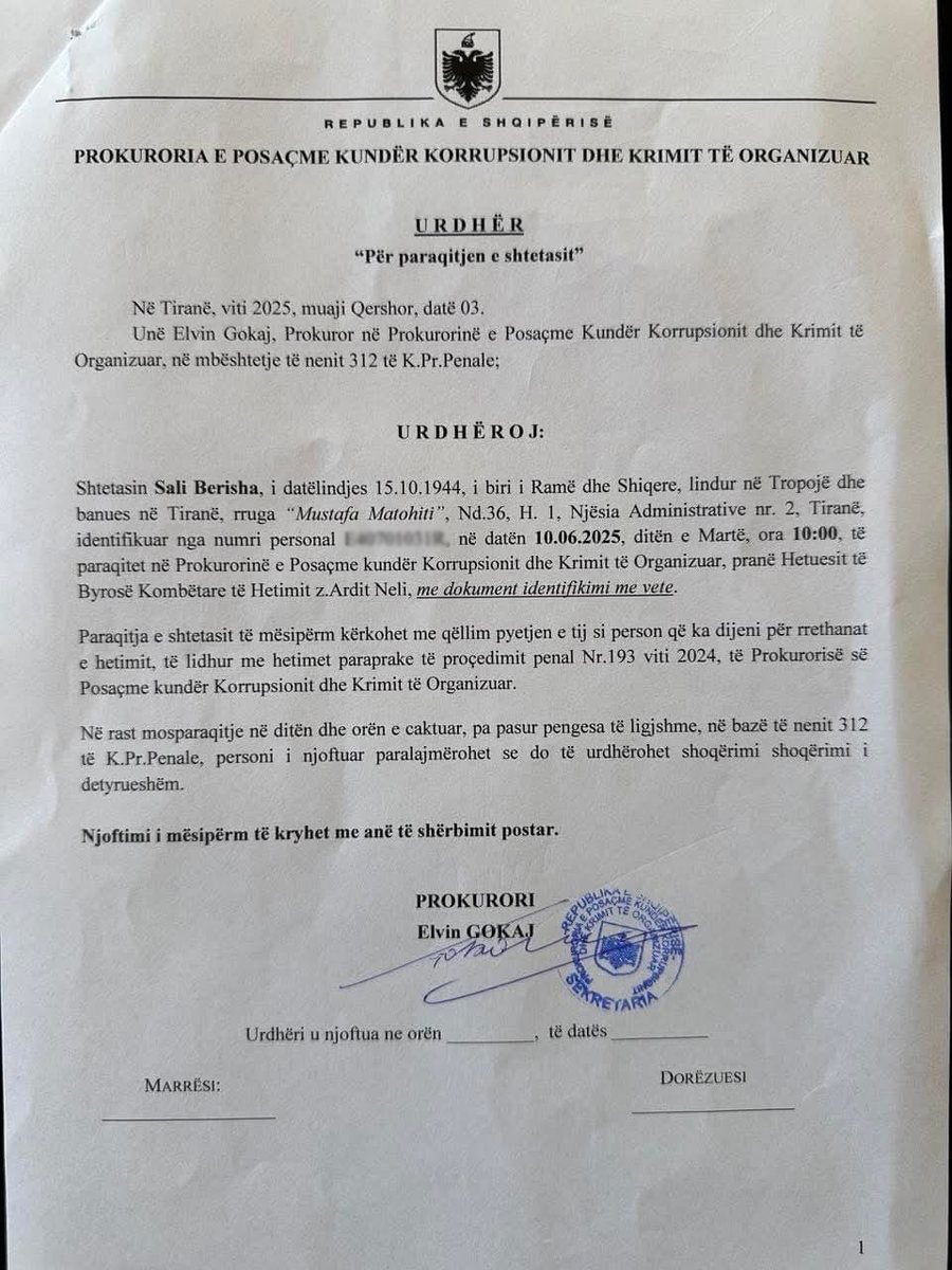 Padia e gjyqtares Irena Gjoka për shpifje, SPAK thërret nesër