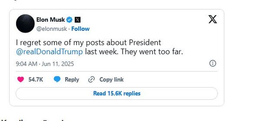 Musk i penduar: Më vjen keq që dola kundër Trump - e teprova!