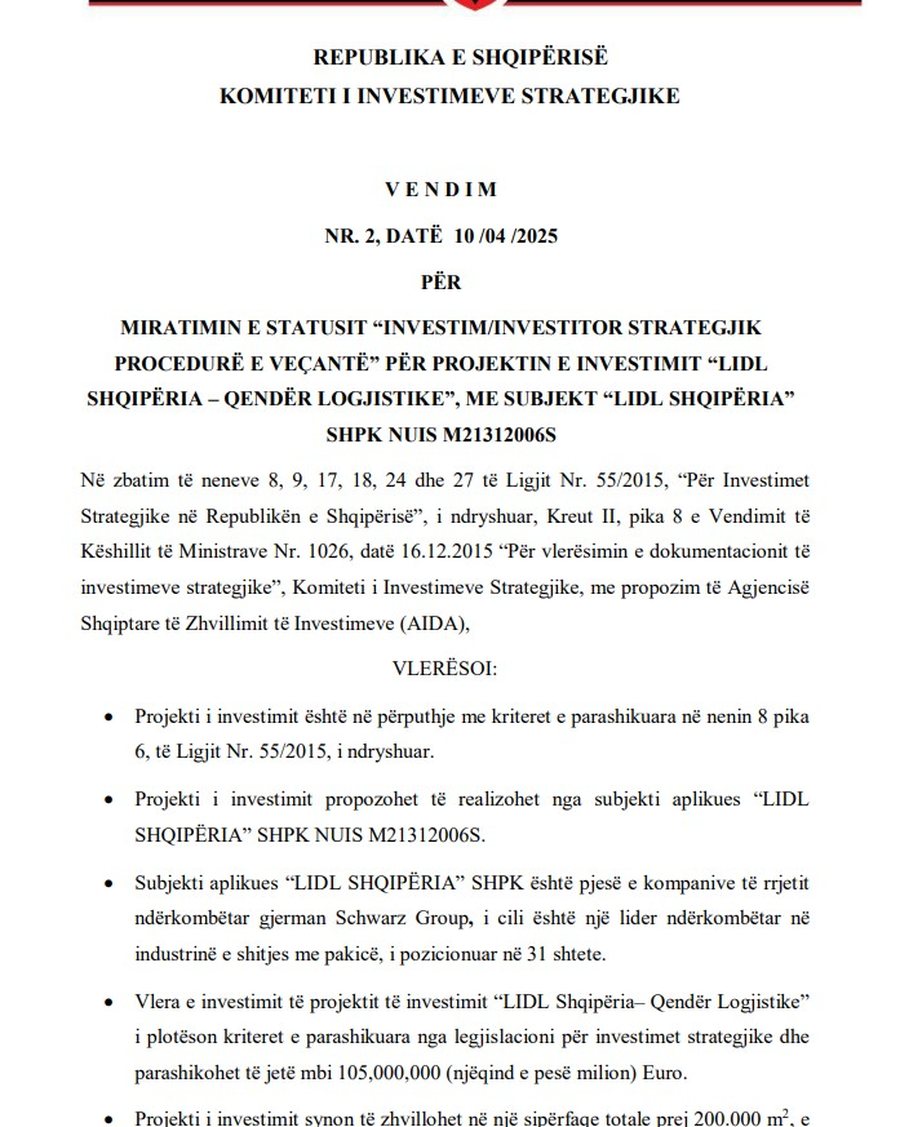 Rrjeti i supermarketeve Lidl vjen në Shqipëri, merr statusin