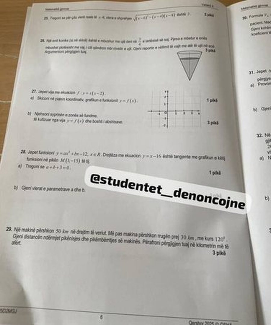 Maturantët testohen në provimin e Matematikës, teza publikohet