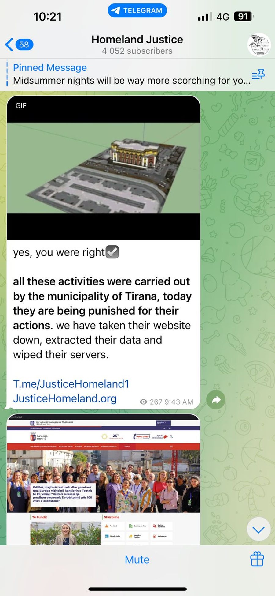 “Homeland Justice” hakerojnë faqen e Bashkisë Tiranë,