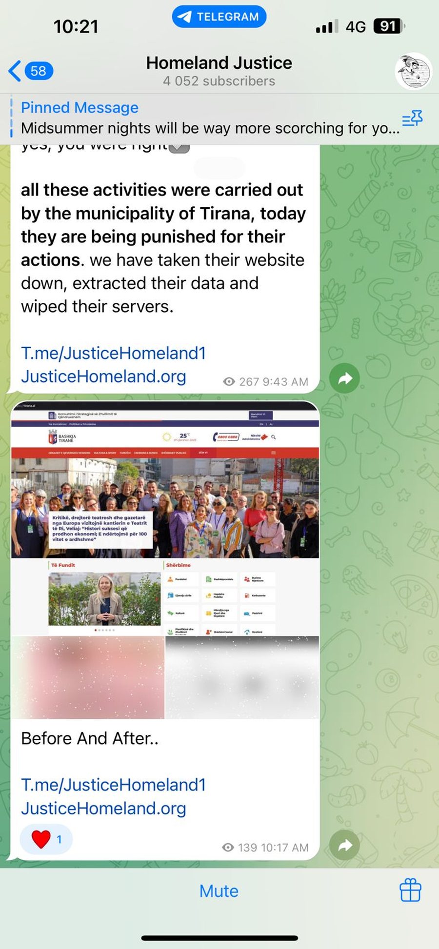 “Homeland Justice” hakerojnë faqen e Bashkisë Tiranë,