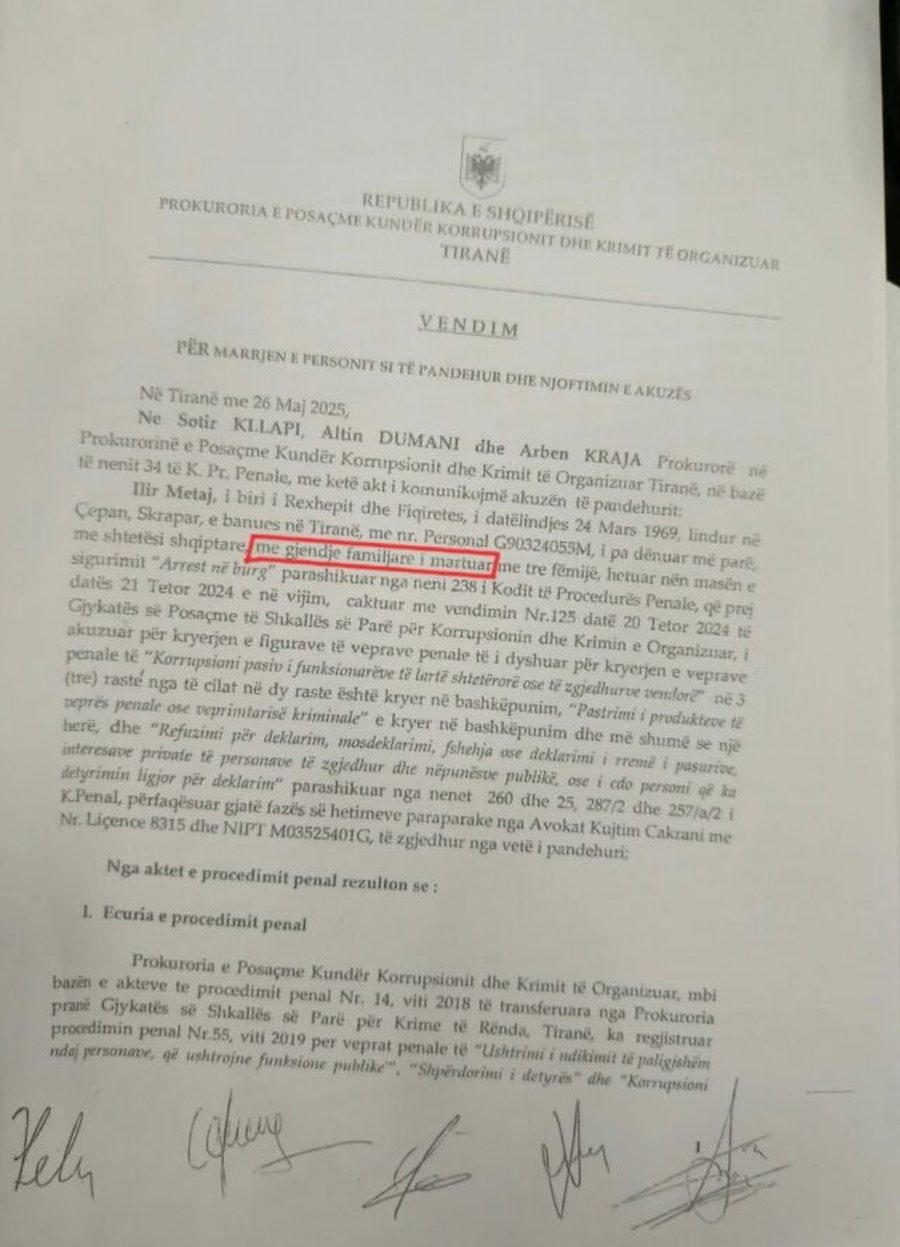 Meta nxjerr dokumentin: Karta bankare u përdor vetëm nga Kryemadhi