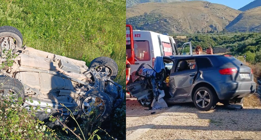 Aksident n&euml; aksin Kardhiq-Delvin&euml;, makina del nga rruga dhe
