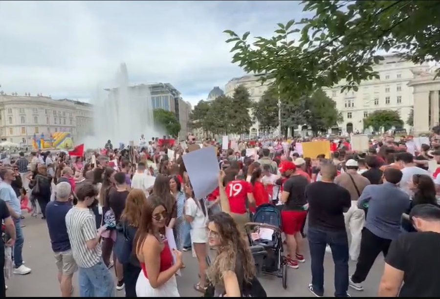 VIDEO/ Kund&euml;r projektit n&euml; Zv&euml;rnec, diaspora shqiptare proteston