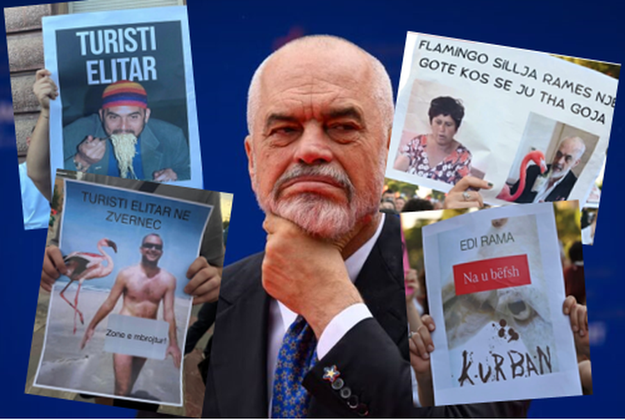 Pankartat pikante nga protesta! Rama: M&euml; arg&euml;ton kreativiteti i