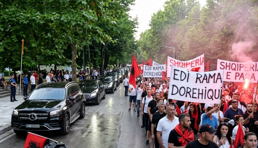 Protest&euml;, marshim dhe tensione para Kuvendit! Protestuesit