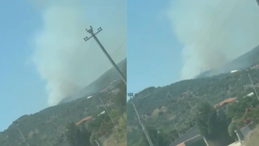 Zjarr i madh n&euml; Llakatund t&euml; Vlor&euml;s, flak&euml;t dalin