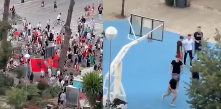 N&euml; nj&euml;r&euml;n an&euml; protestues q&euml; marshojn&euml;, n&euml;