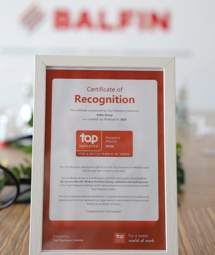 Top Employers Institute: Grupi BALFIN certifikohet Pun&euml;dh&euml;n&euml;si