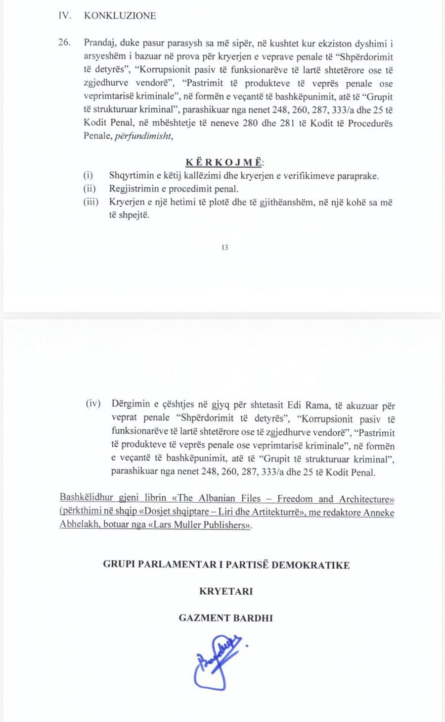 PD kallëzon kryeministrin Rama në SPAK për "Albanian