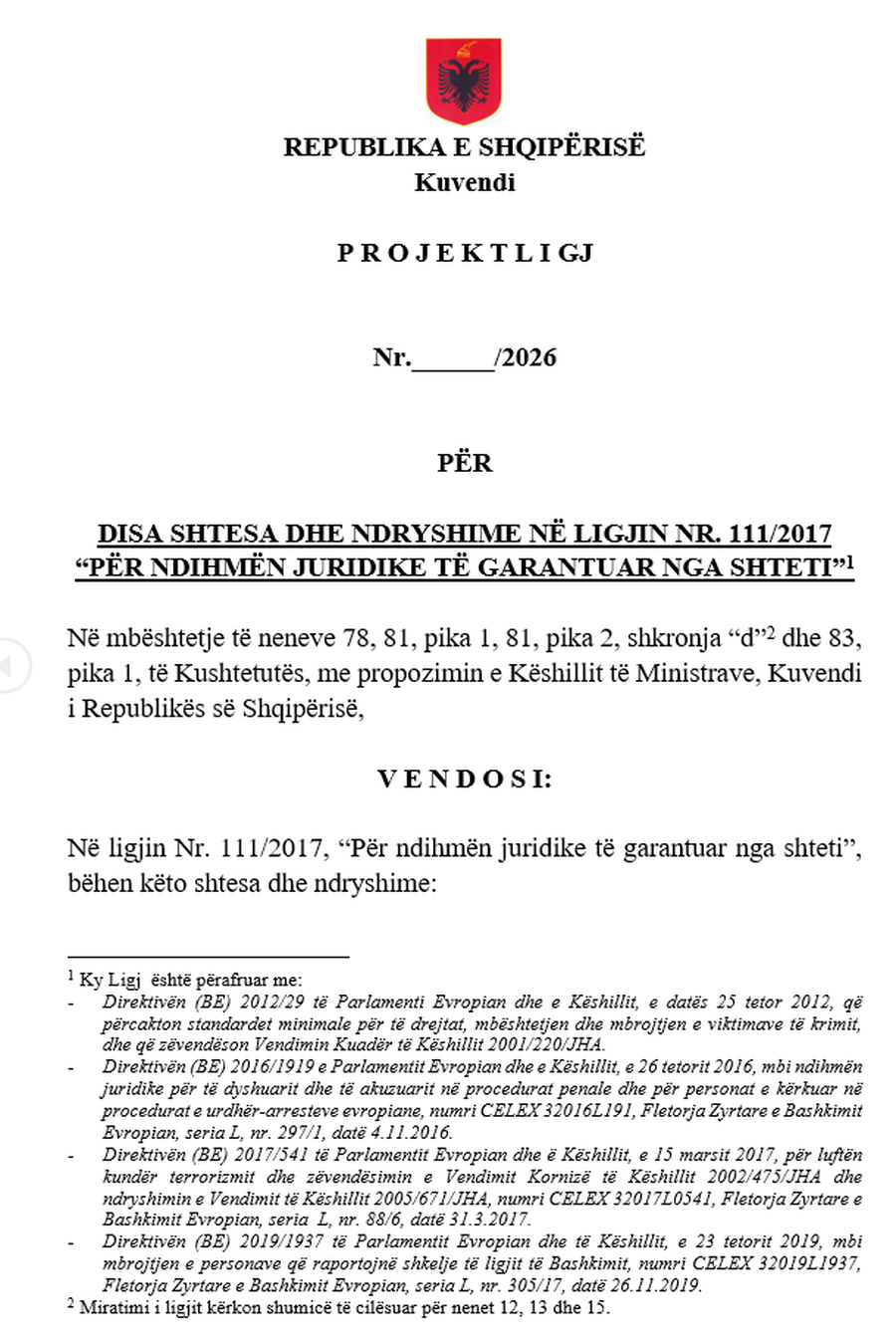 Pr.ligji/ Qeveria zgjeron ndihmën juridike falas, kush do të